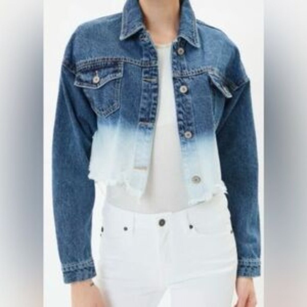 Ombre Cropped Denim Jacket – Lane Bryant